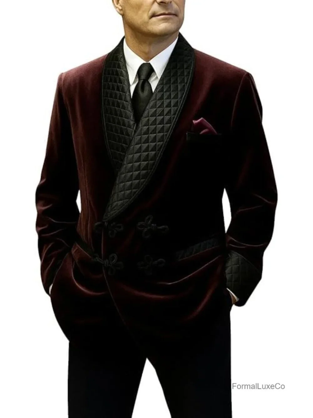 Men's Velvet Double Breasted Smoking Jacket, Dinner Party Blazer, Wedding Wear